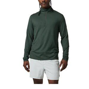 Men's Half-Zip Performance Long-Sleeve Shirt - Dark Green